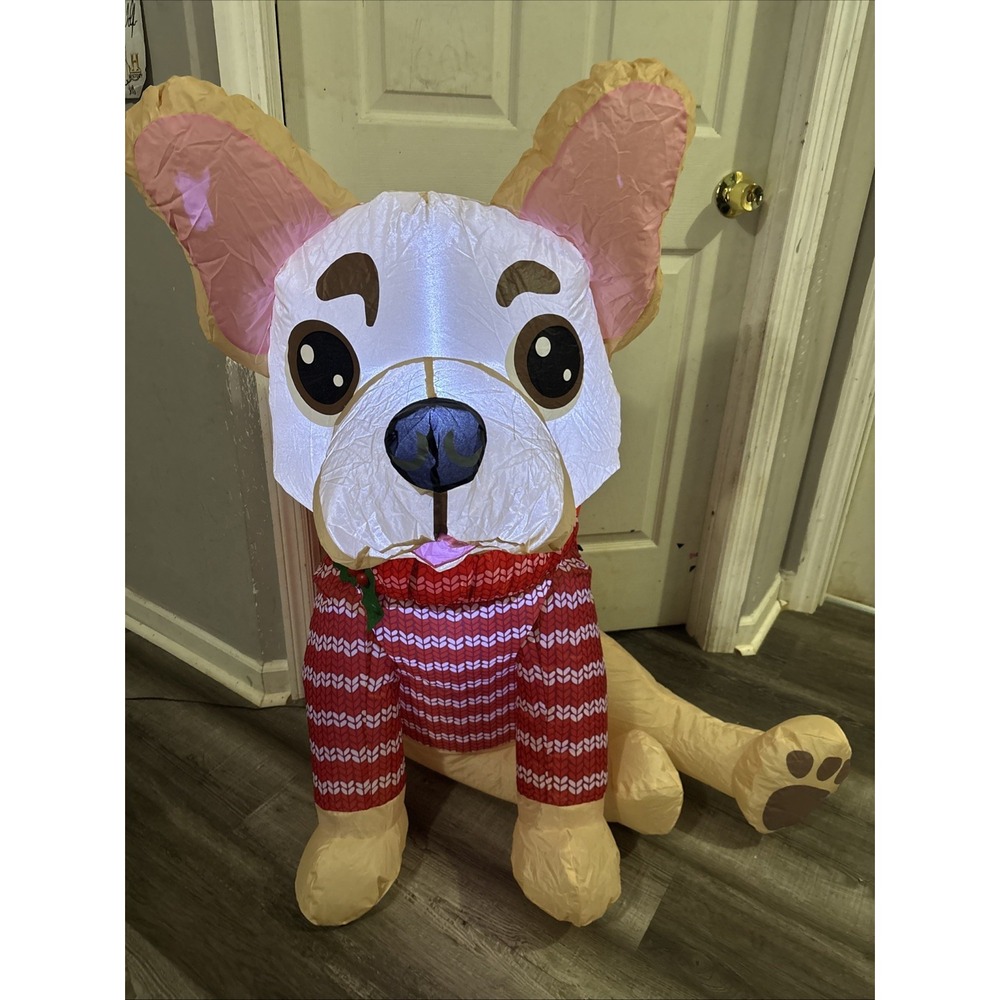 Holiday Living 3.5' French Bulldog Airblown Christmas Yard Inflatable 5967896